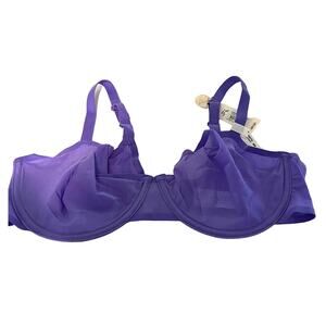 NWT Aerie Women's Smoothez Mesh Unlined Balconette Bra Purple Size 36D